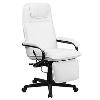 Flash Furniture High Back Leather Executive Reclining Office Chair, White