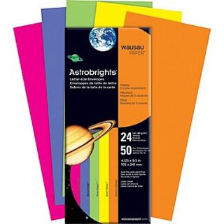 Wausua Paper Astrobrights #10 Happy Colored Gummed Envelopes, 50/Pack