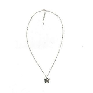 Finesse Rhodium small butterfly pendant necklace