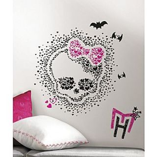 RoomMates Monster High Heart Skullette Peel and Stick Wall Decal, Black