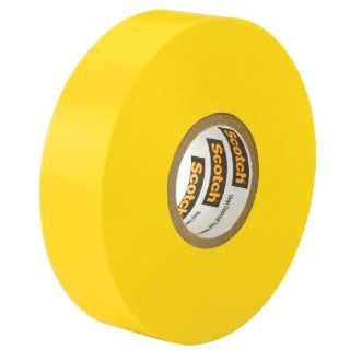 3M Scotch 35 Color Coding Electrical Tape, 0 to 105 Degree C, 1250mV Dielectric Strength, 20' Length x 1/2" Width, Yellow