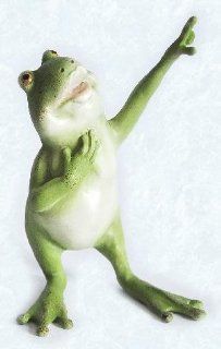 4.5 Inch Frog Standing Looking Up with Finger Pointing Figurine   Collectible Figurines