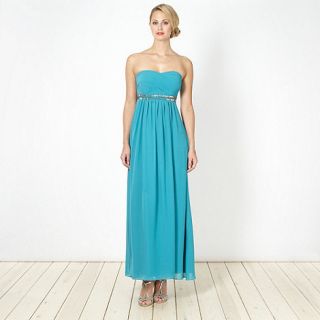 Debut Turquoise embellished chiffon maxi dress