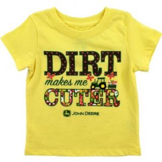 John Deere "Dirt Makes Me Cuter" Yellow Toddler T Shirt (4T) Clothing