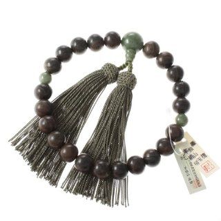 Kyoto made Ojuzu Buddhist Prayer Beads, Dokusangyoku x Ryokutan Wood with 100% Silk Tassel [ Made in Kyoto, Japan ] [ Hand Made / Handcrafted Juzu Beads ] [ Zen Meditation ] Jewelry