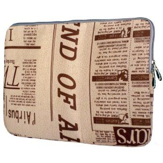 8 inch Newspaper Pattern Dual Zippers Tablet Notebook Laptop Sleeve Bag Carry Case Computers & Accessories