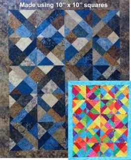 Outside the Box quilt pattern, uses 10 fabric squares & makes 4 quilt sizes, crib, lap, twin, queen"