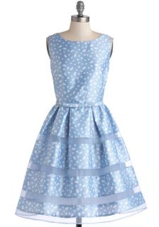 Dinner Party Darling Dress in Blue Bubbles  Mod Retro Vintage Dresses