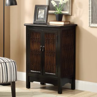 Monarch I 3836 Distressed Bamboo Look Transitional Bombay Chest   Black   Decorative Chests