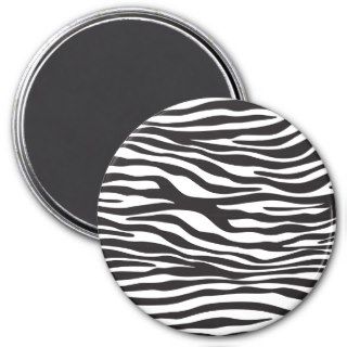 Animal Print, Zebra Stripes   Black White Fridge Magnets