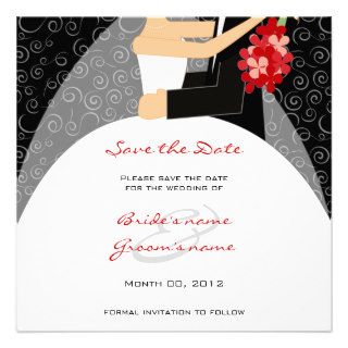 Red and Black Wedding Save the Date cards