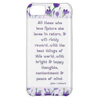 John Lubbock Quote with Spring Crocus Flowers iPhone 5C Cases