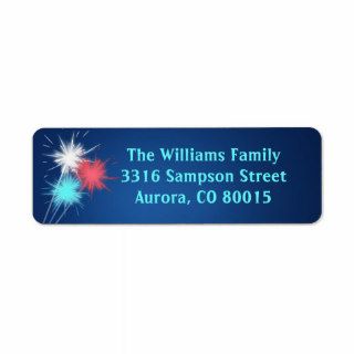 Sparklers 4th of July BBQ Party Address Labels