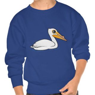 BIrdorable American White Pelican Pull Over Sweatshirts