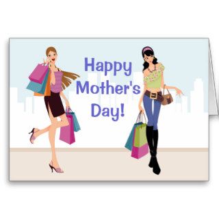 Pretty girls shopping Mother's Day Card