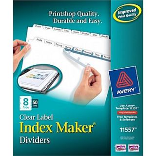 Avery Index Maker Clear Label Tab Dividers, 8 Tab, White, 50 Sets/Pack  Make More Happen at
