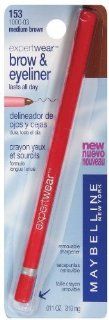 (2 Pack) Maybelline New York Expert Wear Brow and Eyeliner, 153 Medium Brown, 0.01 Ounce  Eye Liners  Beauty