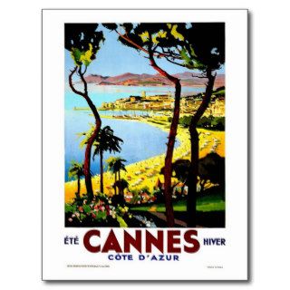Cannes France   Vintage French Riviera Travel Postcard