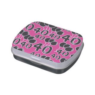 PINK and BLACK 40th Birthday   40 yrs old Bday Candy Tin
