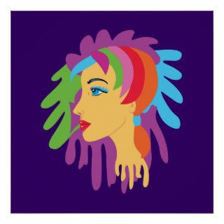Rainbow Hair Art Posters