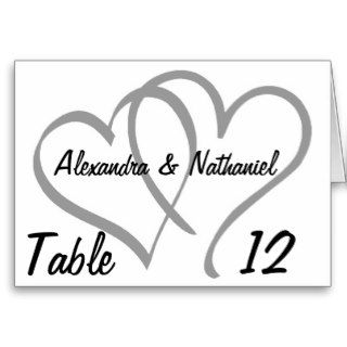 Wedding Platinum Silver Intertwined Hearts Card