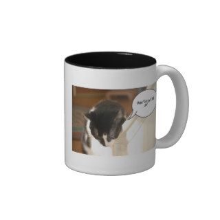 black and white tuxedo Cat Coffee Mugs
