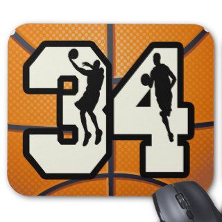 Number 34 Basketball Mouse Pads