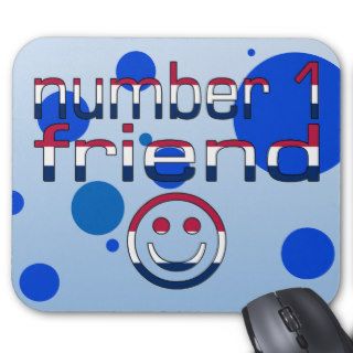 Number 1 Friend in American Flag Colors for Boys Mousepad