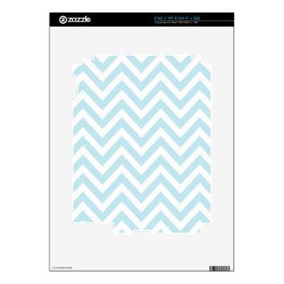 Light Blue and White Chevron Stripe Pattern Skins For The iPad 2