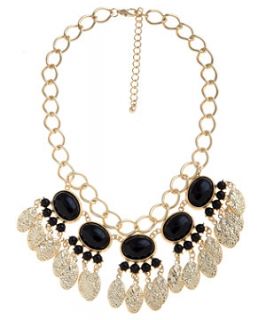 Black and Gold Gem Chain Necklace