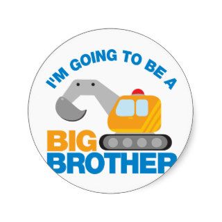 Digger Truck Going To Be A Big Brother Sticker