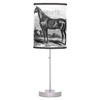 Vintage 1800s Race Horse Retro Thoroughbred Horses Table Lamps