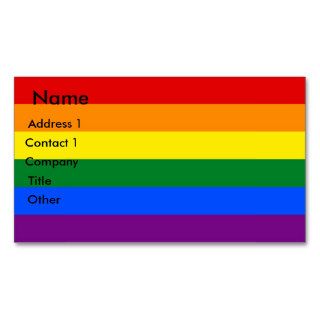 Business Card with LGBT Rainbow Flag