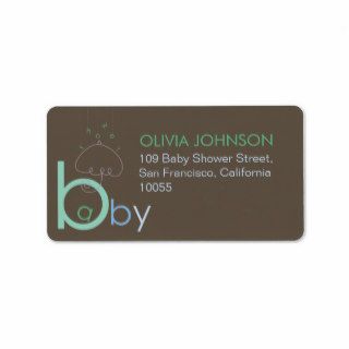 Baby "a" in B Boy Blue Cute Baby Shower Labels