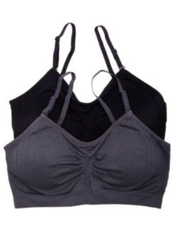 2 or 4 PACK Seamless Removable Strap Bras,One Size,1 Pack (1Pc.) Black Clothing