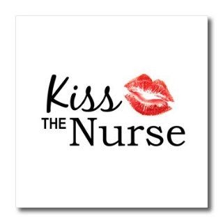 ht_151645_3 InspirationzStore Typography   Kiss the Nurse   Humorous funny Nurses day gifts   flirty red lipstick mark kisses   cheeky fun   Iron on Heat Transfers   10x10 Iron on Heat Transfer for White Material Patio, Lawn & Garden