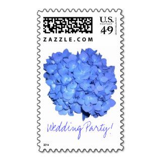 Blue Hydrangea Wedding Party Postage