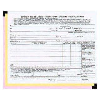 Straight Bill of Lading   NO IMPRINT    Blank Shipping Forms 