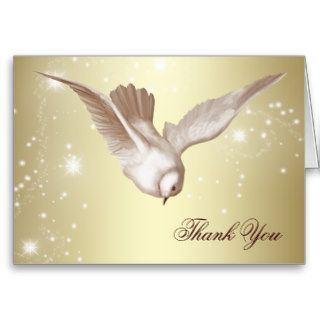 Elegant Dove Funeral Thank You Cards