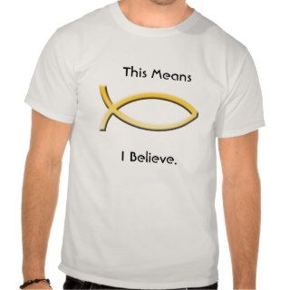 Men's Christian T shirts Fish Symbol