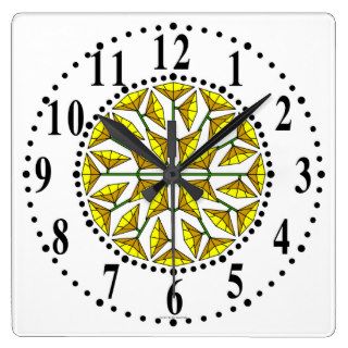 Melon And Yellow Floral 246 Wall Clock