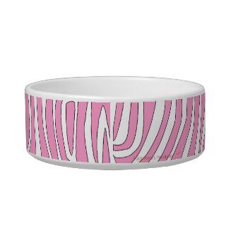 Pink Zebra Stripes Pattern Ceramic Pet Bowl Cat Bowl