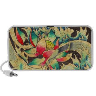 Lotus Flower and Water Watercolor Painting iPod Speaker