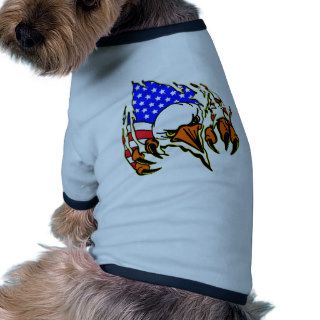 Eagle Tearout W/ American Flag Tattoo Pet T shirt