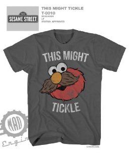 Sesame Street This Might Tickle Mustache Elmo Licensed T Shirt T0010MS  Sports Fan T Shirts  Sports & Outdoors