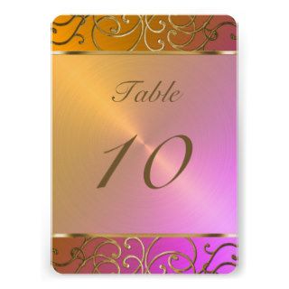 Gold Filigree Swirls Table Number Announcement