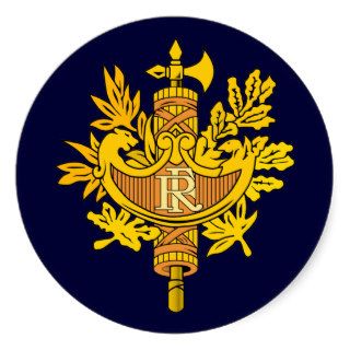 French National Emblem Round Sticker