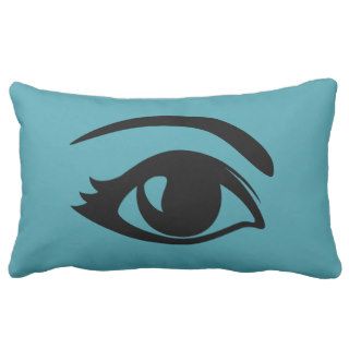 Teal Winking Eye (Right) Throw Pillow