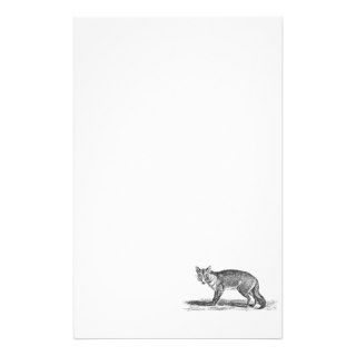 Vintage Foxy Fox Illustration   1800's Foxes Stationery Paper