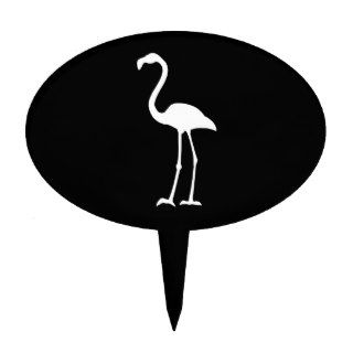 Black and White Flamingo Cake Toppers